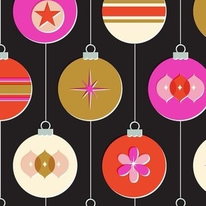 Merry & Bright (Black) || '70s christmas ornaments