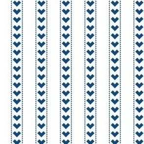 Heart Ticking Stripe - Classic Blue