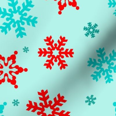 Large Scale Snowflakes on Ice Blue Baby It's Cold Outside Collection