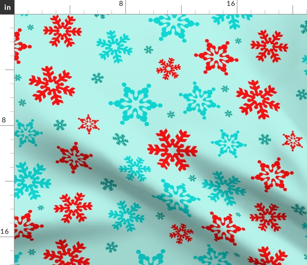 Large Scale Snowflakes on Ice Blue Baby It's Cold Outside Collection