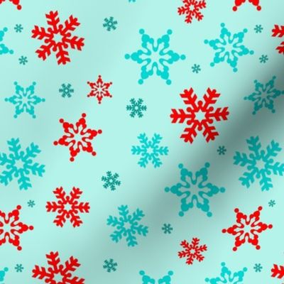 Medium Scale Snowflakes on Ice Blue Baby It's Cold Outside Collection