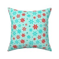 Medium Scale Snowflakes on Ice Blue Baby It's Cold Outside Collection
