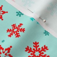 Medium Scale Snowflakes on Ice Blue Baby It's Cold Outside Collection