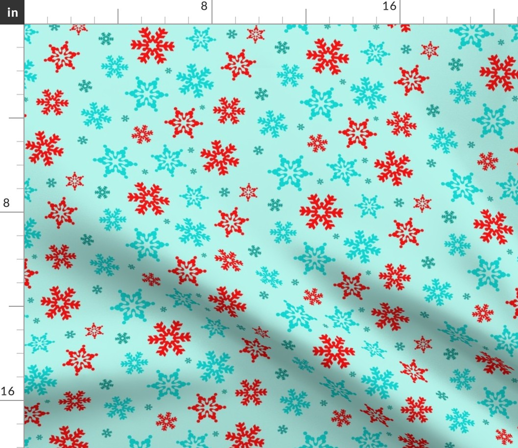 Medium Scale Snowflakes on Ice Blue Baby It's Cold Outside Collection