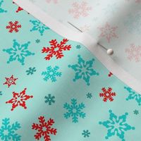 Small Scale Snowflakes on Ice Blue Baby It's Cold Outside Collection