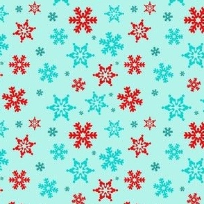 Small Scale Snowflakes on Ice Blue Baby It's Cold Outside Collection