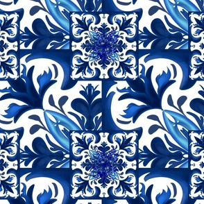 Blue tiles,porcelain,blue china 