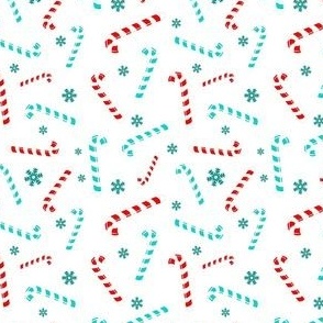 Small Scale Candy Canes and Snowflakes Baby It's Cold Outside Collection