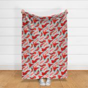 Spicy Hot Red Chili Peppers Gray Background - Large Scale