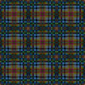 Scratchy plaid tartan handdrawn small  Deep greens and red