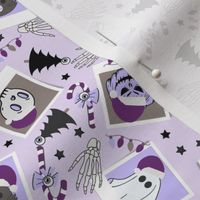SMALL creepmas fabric - cute and creepy spooky christmas design