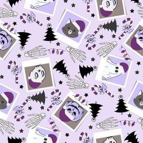 MEDIUM creepmas fabric - cute and creepy spooky christmas design