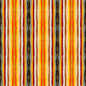 Scratchy handdrawn vertical stripes small Orange, red black