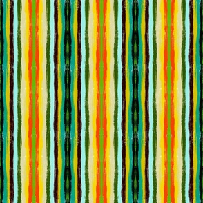 Scratchy handdrawn vertical stripes small greens yellow jade 