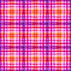 Scratchy plaid tartan handdrawn small pink yellow