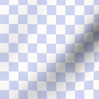 Periwinkle & White Checker, 3/4" Violet Blue Checkered, Checkerboard