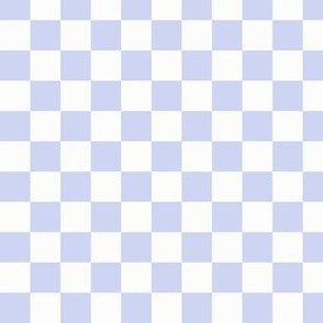 Periwinkle & White Checker, 3/4" Violet Blue Checkered, Checkerboard