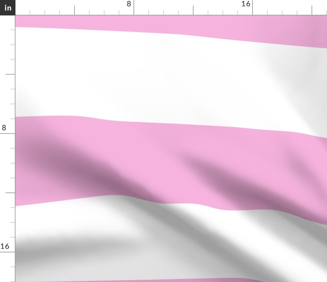 6 inch pink and white stripe horizontal