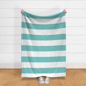 6 inch turquoise and white stripe horizontal