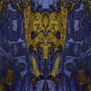 mirrored and overlaid silver birch tree bark olives and blues small