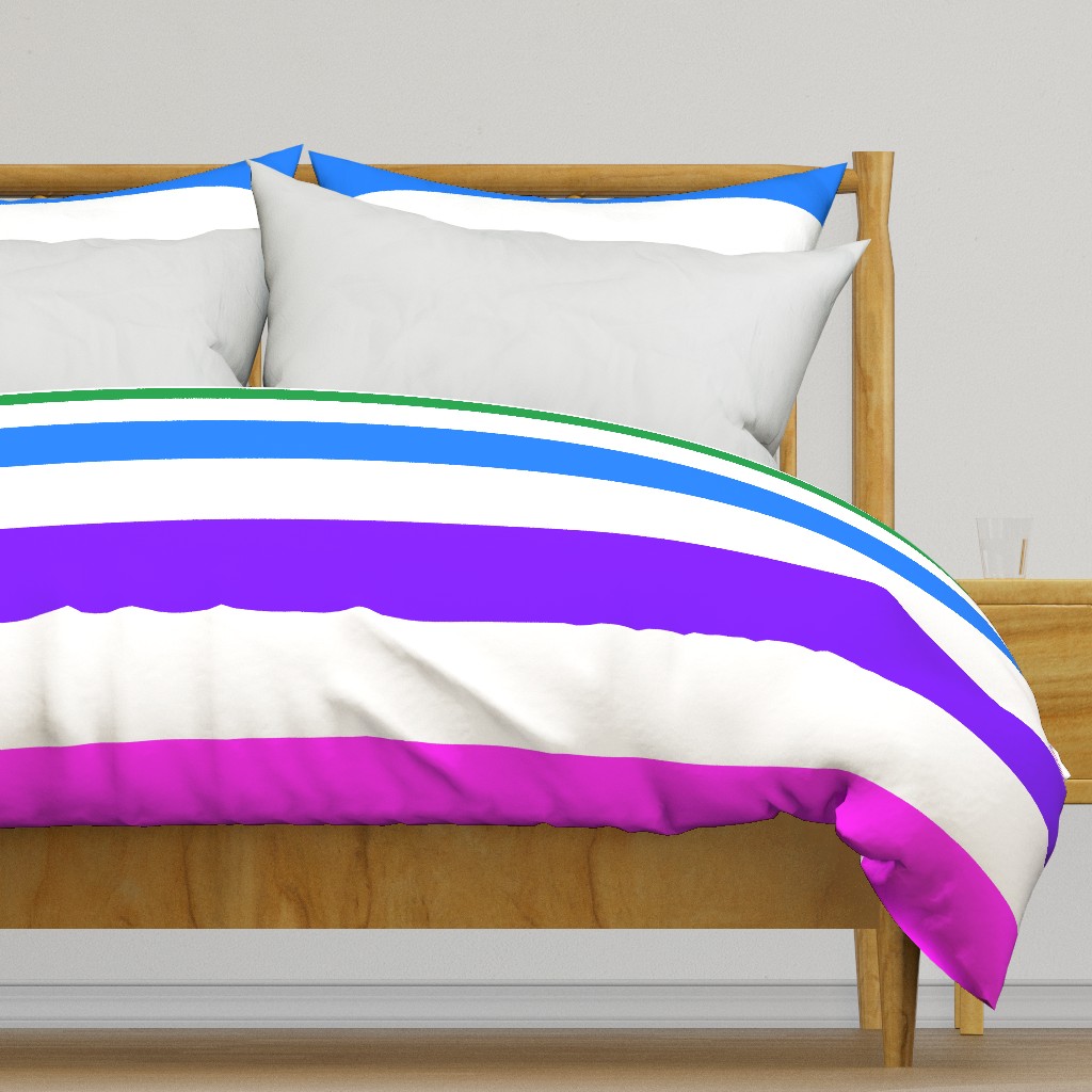 6 inch bright rainbow stripes on white