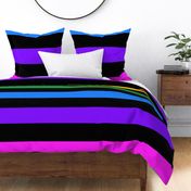 Six inch rainbow stripes on black - horizontal