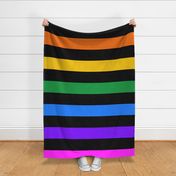 Six inch rainbow stripes on black - horizontal