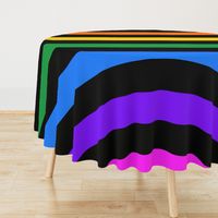 Six inch rainbow stripes on black - horizontal