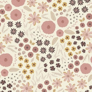 Carpet Floral Dusty Pink | Large
