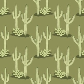 Saguaro cactus - desert sage green - tall armed cactus - big western cacti - monochrome