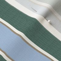 Elegant Stripes (Small) -  Sky Blue, Pine Green, White and Khaki   (TBS180)