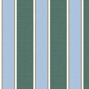 Elegant Stripes (Small) -  Sky Blue, Pine Green, White and Khaki   (TBS180)