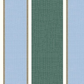Elegant Stripes (medium) - Sky Blue, Pine Green, White and Khaki   (TBS180)
