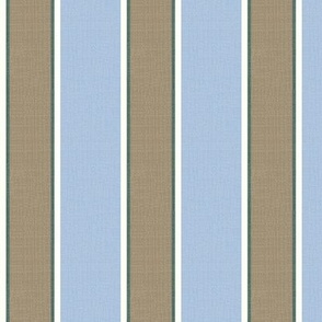 Elegant Stripes (Small)  - Mushroom, Sky Blue, White and Pine Green   (TBS180)