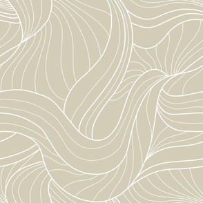 Jumbo Nostalgic Swirl, White on Bay Leaf
