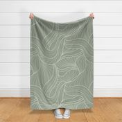 Jumbo Nostalgic Swirl, White on Moss Green