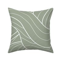 Jumbo Nostalgic Swirl, White on Moss Green