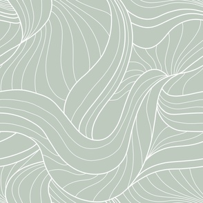 Jumbo Nostalgic Swirl, White on Sage Green