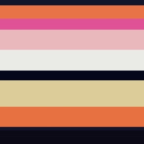 Orange, Blue, Yelllow and Pink stripes