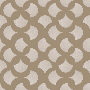 Organic Linen Minimalist Quatrefoils in muted colours and faux linen texture