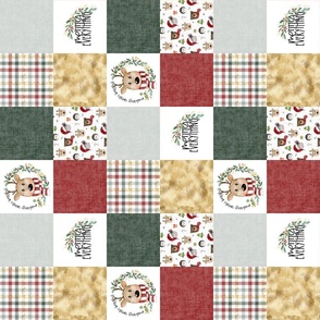 3 inch Christmas//Merry Everything - Wholecloth Cheater Quilt - Rotated