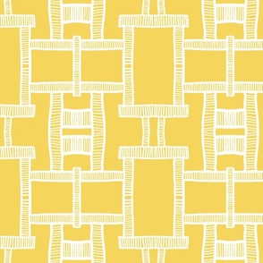 Geometric Line From Rectangle Shapes - Yellow and white