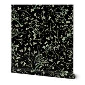 18" Van Gogh Almond  Blossoms-Tree Branches Pattern, Almond Tree Fabric- Vincent Van Gogh Fabric-  Van Gogh Almond Blossoms Fabric- Watercolor Cherry Blossom  black