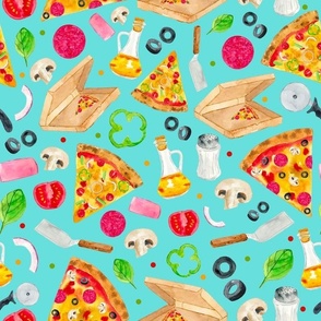 Large Scale Pizza Party on Blue Life is Better with Pizza Collection