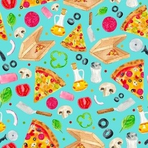 Medium Scale Pizza Party on Blue Life is Better with Pizza Collection