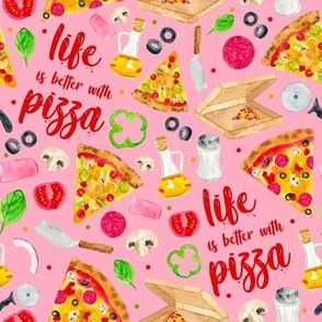 Large Scale Life is Better with Pizza on Pink