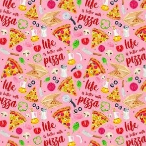 Small Scale Life is Better with Pizza on Pink