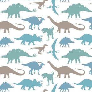 Half size - dinosaurs - blue/green