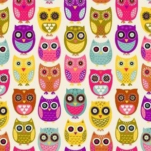 Owls - cream