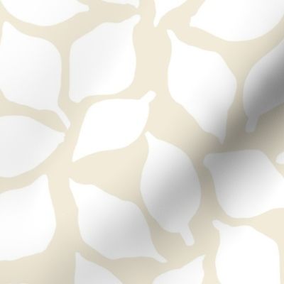 Classic Easy Organic Abstract Leaves  - White on Cream